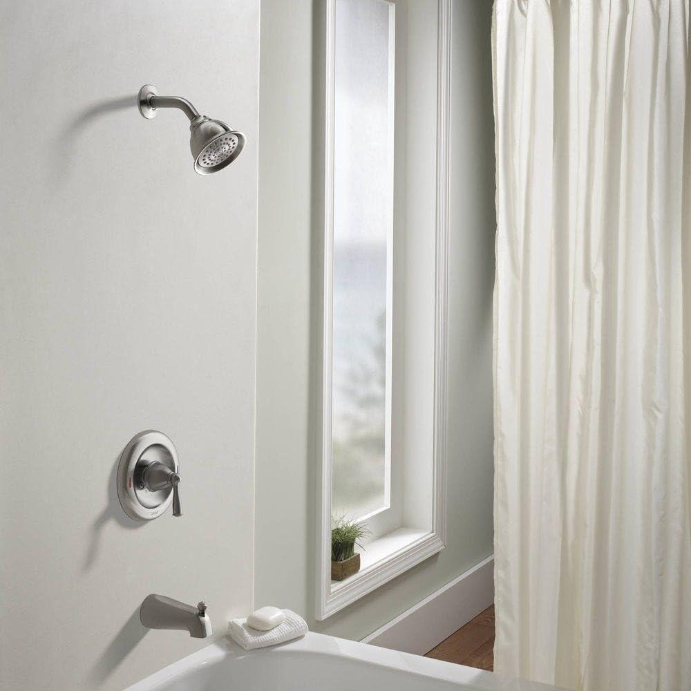 image:imageMoen Tub and Shower Faucet 1 Handle Banbury Brushed Finish Nickel Material