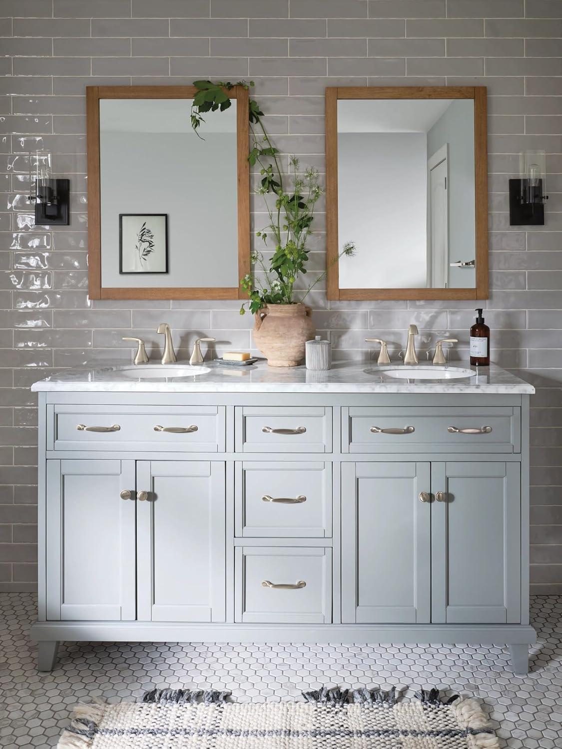 image:imageMoen Voss Brushed Nickel TwoHandle Widespread Bathroom Sink Faucet Trim Kit Valve Included TV6905BN