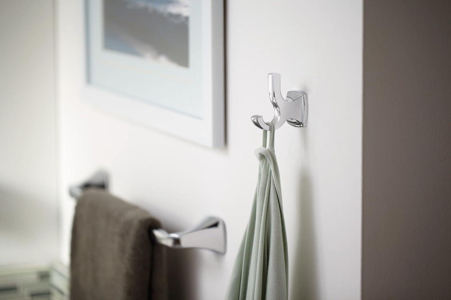 image:imageMoen Voss Collection Brushed Nickel Pivoting Toilet Paper Holder Wall Mounted Double Post Toilet Tissue Holder YB5108BNBrushed Nickel