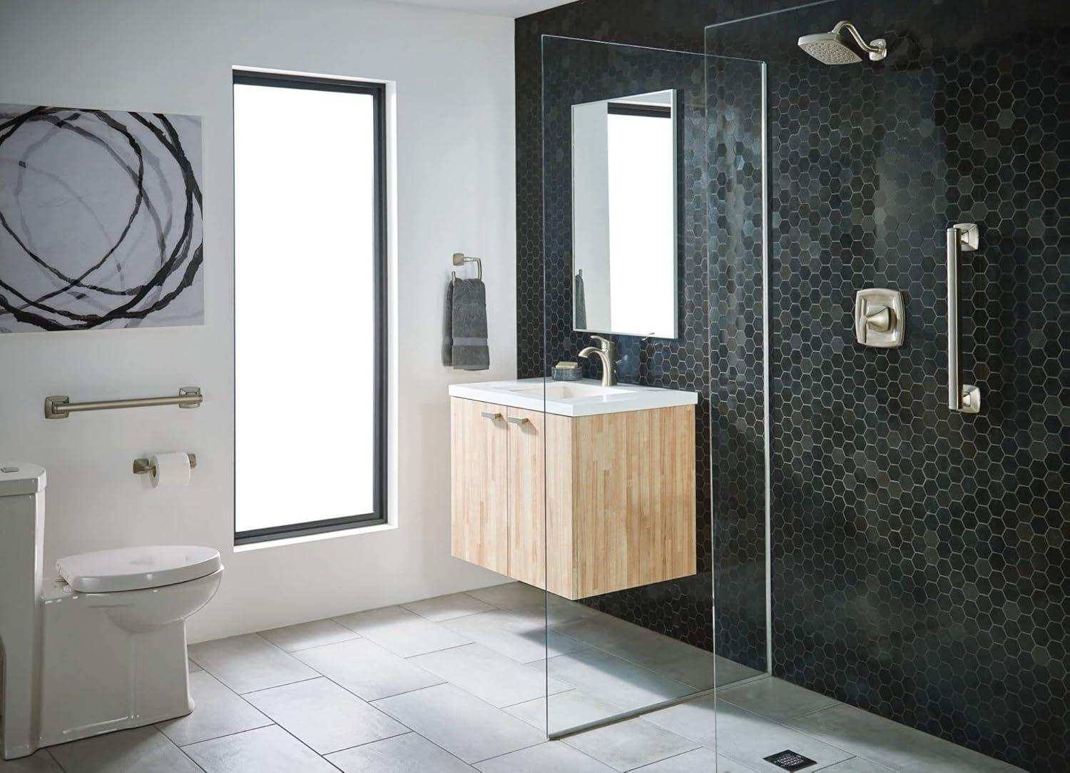 image:imageMoen Voss Collection Brushed Nickel Pivoting Toilet Paper Holder Wall Mounted Double Post Toilet Tissue Holder YB5108BNBrushed Nickel