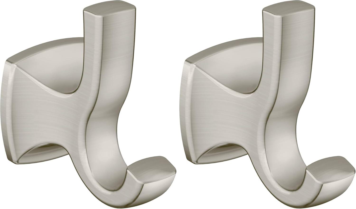 image:imageMoen Voss Collection Brushed Nickel Pivoting Toilet Paper Holder Wall Mounted Double Post Toilet Tissue Holder YB5108BNBrushed Nickel