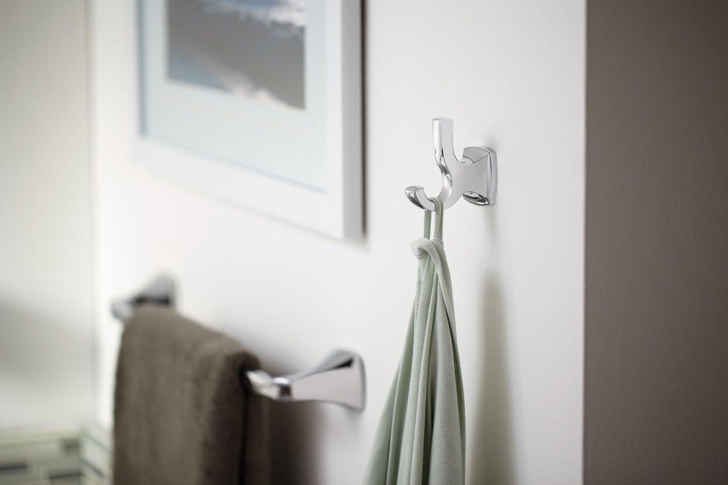 image:imageMoen Voss Collection Brushed Nickel Pivoting Toilet Paper Holder Wall Mounted Double Post Toilet Tissue Holder YB5108BNBrushed Nickel