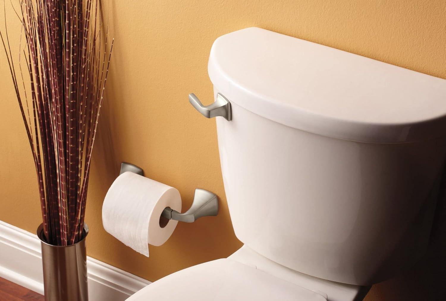 image:imageMoen Voss Collection Brushed Nickel Pivoting Toilet Paper Holder Wall Mounted Double Post Toilet Tissue Holder YB5108BNChrome
