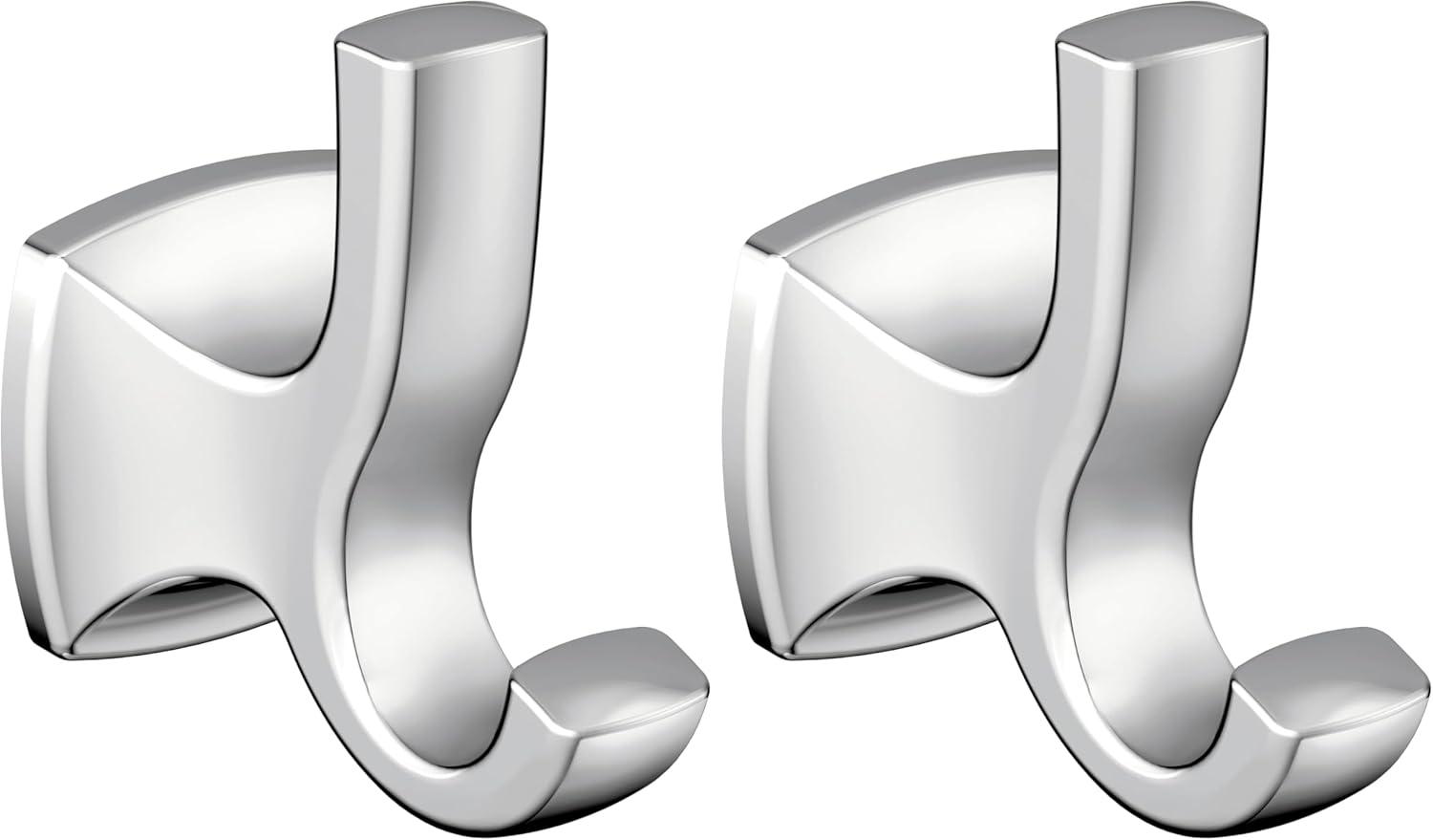 image:imageMoen Voss Collection Brushed Nickel Pivoting Toilet Paper Holder Wall Mounted Double Post Toilet Tissue Holder YB5108BNChrome