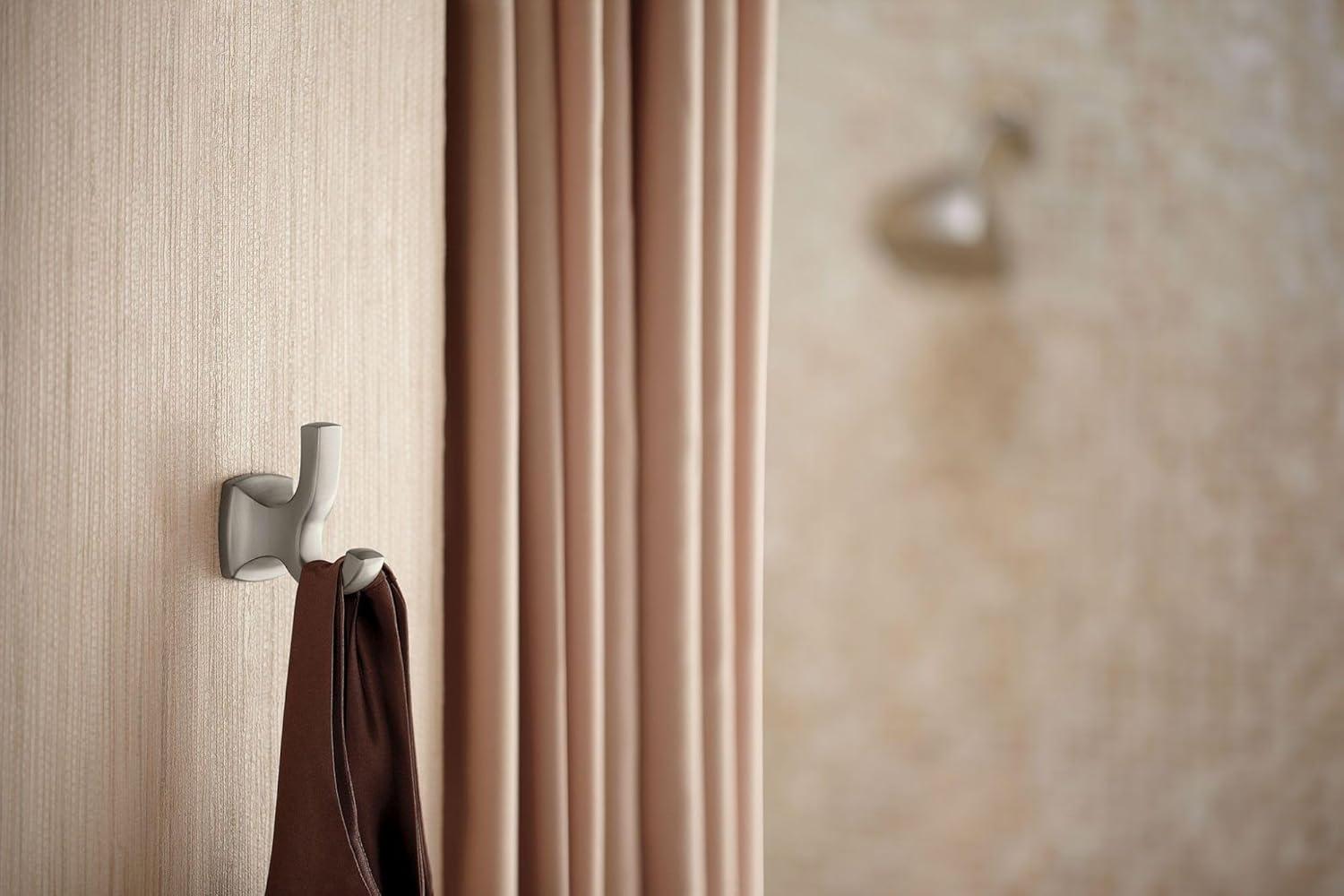 image:imageMoen Voss Collection Brushed Nickel Pivoting Toilet Paper Holder Wall Mounted Double Post Toilet Tissue Holder YB5108BNChrome