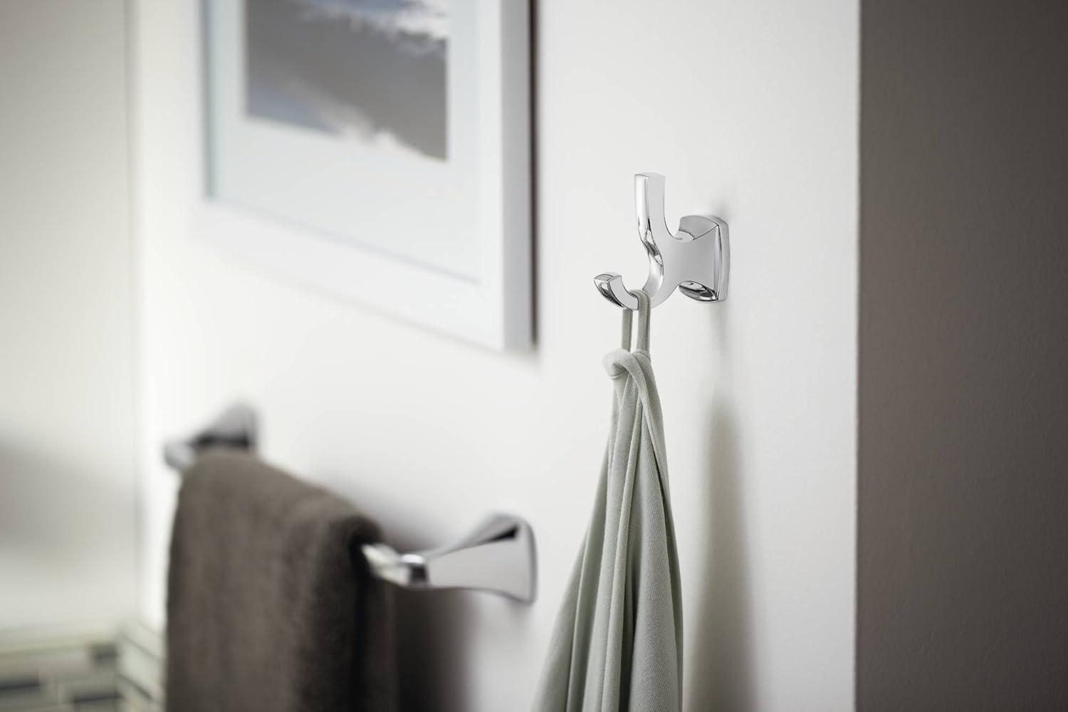 image:imageMoen Voss Collection Brushed Nickel Pivoting Toilet Paper Holder Wall Mounted Double Post Toilet Tissue Holder YB5108BNChrome