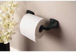 image:imageMoen Voss Collection Brushed Nickel Pivoting Toilet Paper Holder Wall Mounted Double Post Toilet Tissue Holder YB5108BNOil Rubbed Bronze