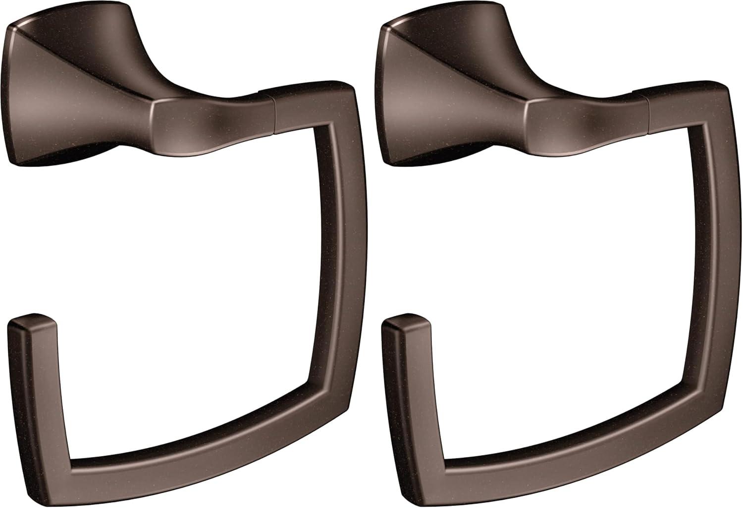 image:imageMoen Voss Collection Brushed Nickel Pivoting Toilet Paper Holder Wall Mounted Double Post Toilet Tissue Holder YB5108BNOil Rubbed Bronze