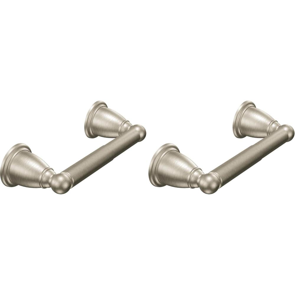image:imageMoen Brantford Traditional Brushed Nickel SpringLoaded Wall Mounted Toilet Paper Holder YB2208BN1 Count Pack of 2