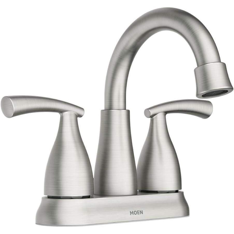image:imageMoen Essie 2Handle 4 in CENTERSET Bathroom Faucet in SPOT Resist Brushed Nickel 84128SR