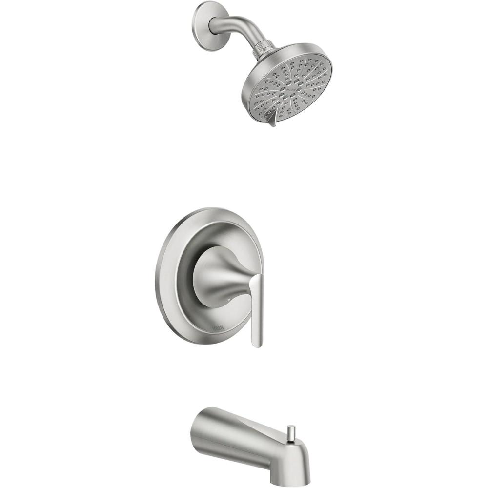 image:imageMoen Findlay SingleHandle 6Spray Tub and Shower Faucet in Spot Resist Brushed Nickel with Valve 82518SRN