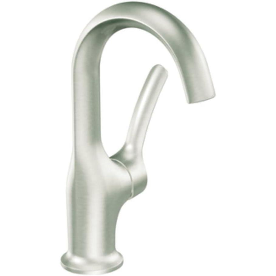 image:imageMoen S41707Bn Fina OneHandle High Arc Bathroom Faucet Brushed Nickel