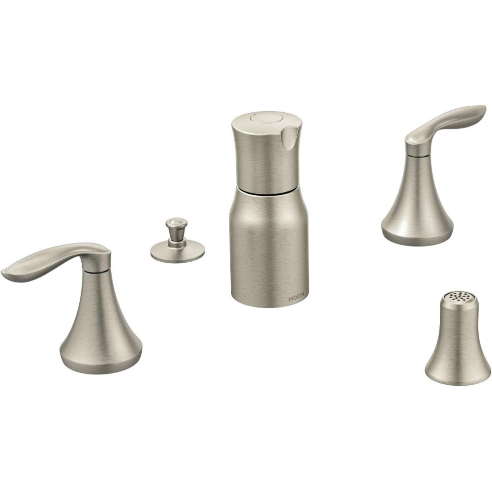 image:imageMoen T5220BN Eva TwoHandle Bidet Faucet Valve Required Brushed NickelBrushed Nickel