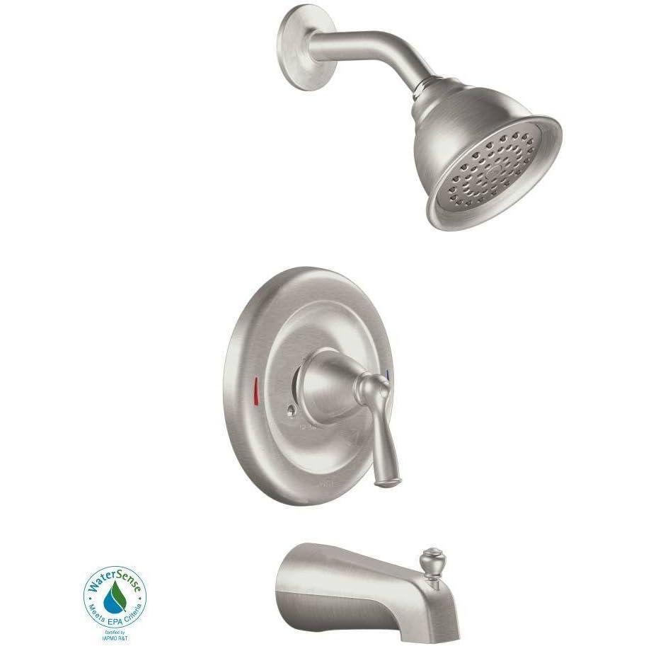 image:imageMoen Tub and Shower Faucet 1 Handle Banbury Brushed Finish Nickel Material
