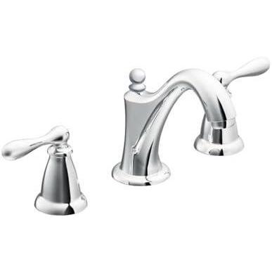 image:imageMoen WS84440SRN TwoHandle High Arc Bathroom Faucet Spot Resist Brushed NickelChrome