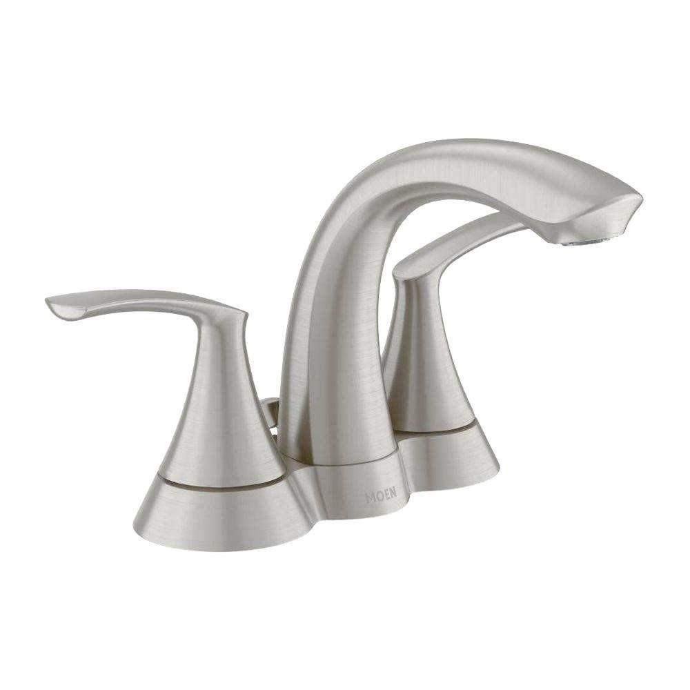 image:imageMoen WS84550SRN Darcy 4 Centerset 2Handle Bathroom Faucet in Spot Resist Brushed Nickel