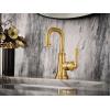 Moen Brushed Gold Colinet One-Handle Single Hole Traditional Bathroom Sink Faucet, S44101BG