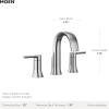 Moen Doux Brushed Nickel Two-Handle Adjustable Widespread Modern Bathroom Faucet Trim Kit, Valve Included, TVS6925BN