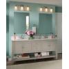 Moen Eva Brushed Nickel 3-Light Dual-Mount Bathroom Vanity Fixture, Bath Lighting with Frosted Glass, YB2863BN(Brushed Nickel)