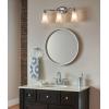 Moen Eva Brushed Nickel 3-Light Dual-Mount Bathroom Vanity Fixture, Bath Lighting with Frosted Glass, YB2863BN(Chrome)
