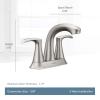 Moen Graeden Spot Resist Brushed Nickel 2-handle 4-in Centerset Bathroom Faucet