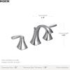 Moen Voss Brushed Nickel Two-Handle Widespread Bathroom Sink Faucet Trim Kit, Valve Included, TV6905BN
