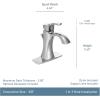 Moen Voss Matte Black One Handle Single Hole Bathroom Sink Faucet with Optional Deckplate, 6903BL