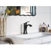 Moen Voss Matte Black One Handle Single Hole Bathroom Sink Faucet with Optional Deckplate, 6903BL