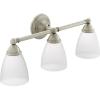Moen YB2263BN Brantford 3-Light Dual-Mount Bath Bathroom Vanity Fixture with Frosted Glass, Brushed Nickel(Brushed Nickel)