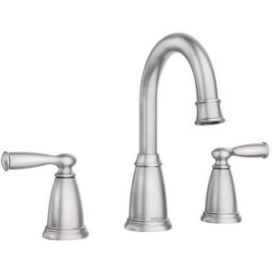 Moen Banbury 8 in. Widespread Double Handle High-Arc Bathroom Faucet in Spot Resist Brushed Nickel
