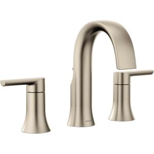Moen Doux Brushed Nickel Two-Handle Adjustable Widespread Modern Bathroom Faucet Trim Kit, Valve Included, TVS6925BN
