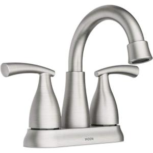 Moen Essie 2-Handle 4 in. CENTERSET Bathroom Faucet in SPOT Resist Brushed Nickel 84128SR