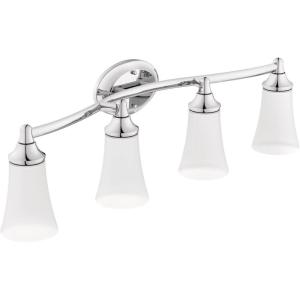 Moen Eva Brushed Nickel 3-Light Dual-Mount Bathroom Vanity Fixture, Bath Lighting with Frosted Glass, YB2863BN(White)