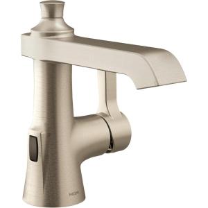 Moen Flara Brushed Nickel Motionsense Wave Touchless Single Handle Bathroom Sink Faucet, S6981EWBN