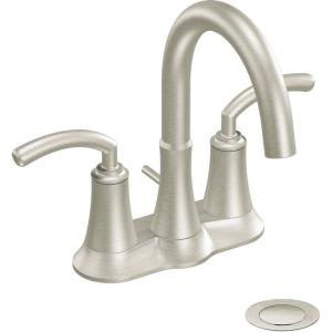 Moen S6510BN ICON Two-Handle Bathroom Faucet with Drain Assembly, Brushed Nickel