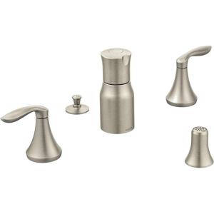 Moen T5220BN Eva Two-Handle Bidet Faucet, Valve Required, Brushed Nickel(Brushed Nickel)