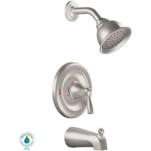 Moen Tub and Shower Faucet 1 Handle Banbury Brushed Finish Nickel Material