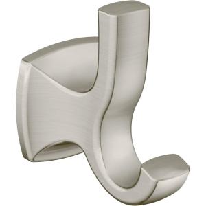 Moen Voss Collection Brushed Nickel Pivoting Toilet Paper Holder, Wall Mounted Double Post Toilet Tissue Holder, YB5108BN(Brushed Nickel)