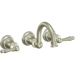 MoenTS416BN Waterhill Two-Handle Wall Mount Bathroom Faucet, Brushed Nickel(Brushed Nickel)