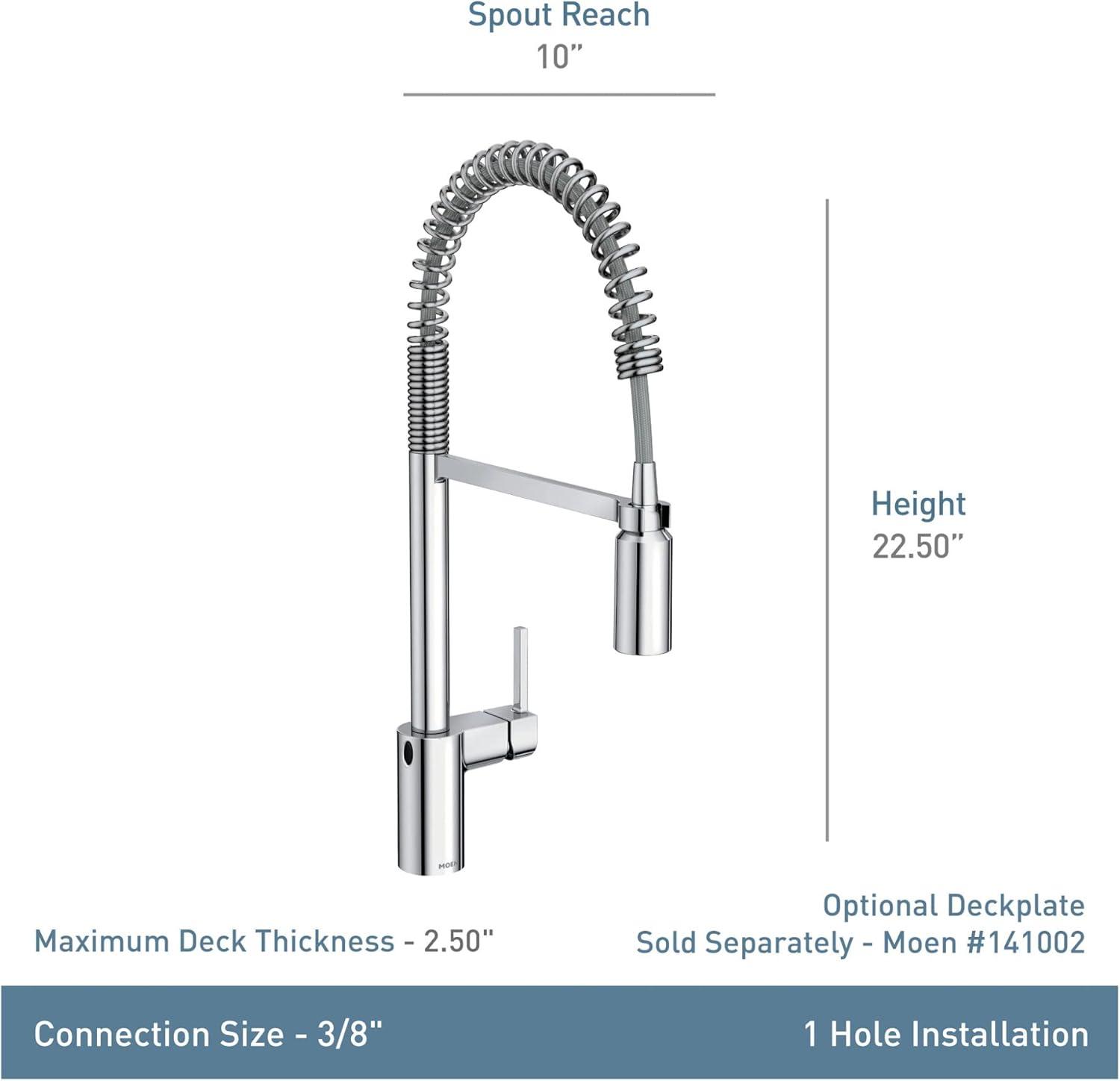 image:imageMoen Align Chrome OneHandle Modern Kitchen Pulldown Faucet with Reflex Docking System and Power Clean Spray Technology 7565Black Stainless