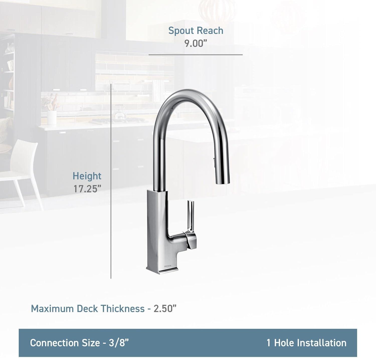 image:imageMoen S72308 STO OneHandle High Arc Pulldown Kitchen Faucet with Power Clean ChromeChrome