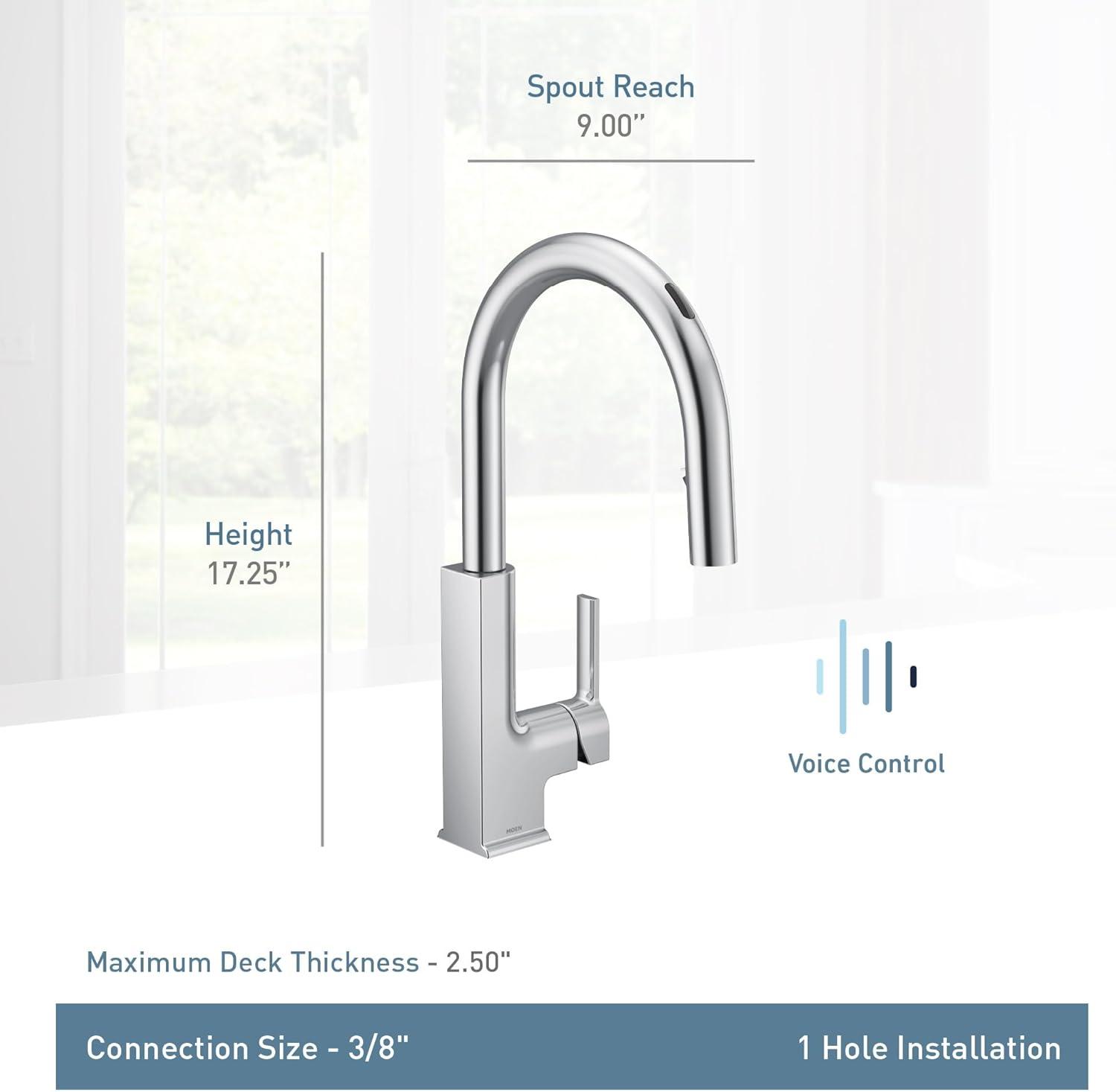 image:imageMoen S72308 STO OneHandle High Arc Pulldown Kitchen Faucet with Power Clean ChromeSpot Resist Stainless