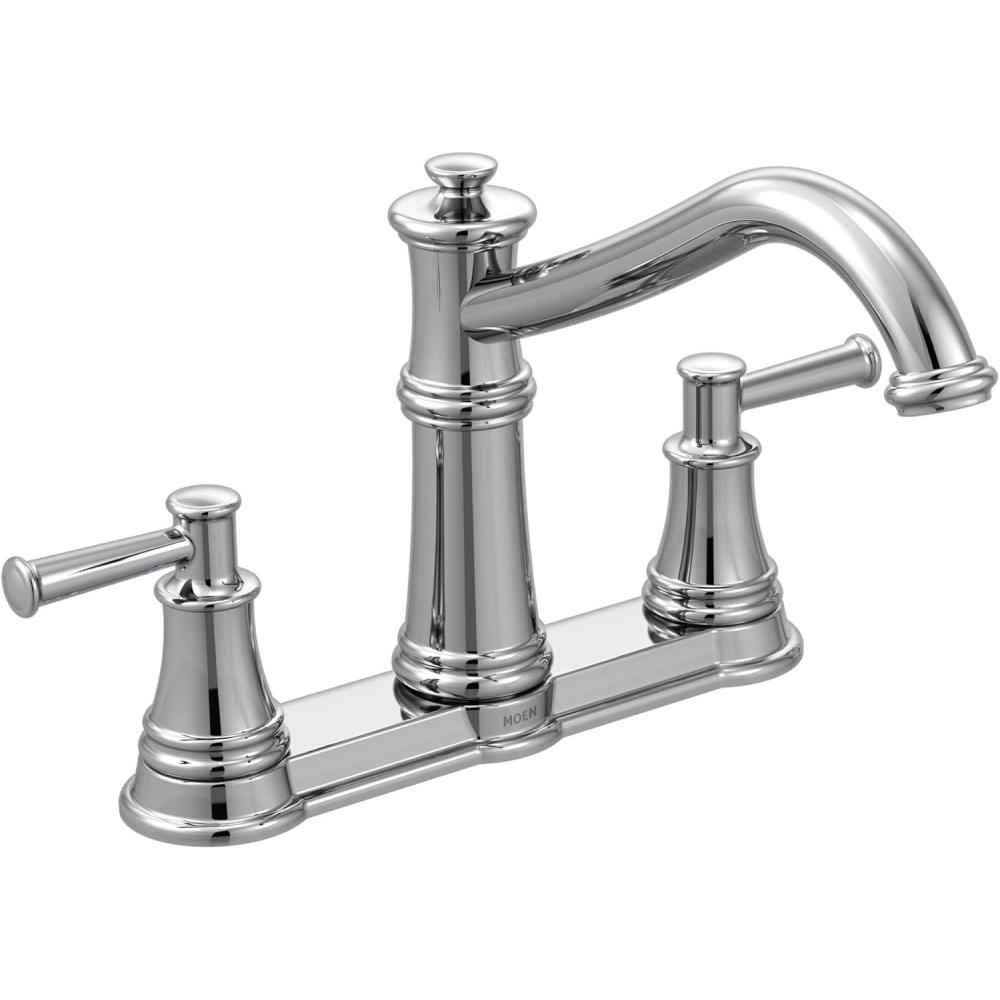 image:imageMoen 7250C Belfield Traditional Two Handle High Arc Kitchen Faucet ChromeChrome