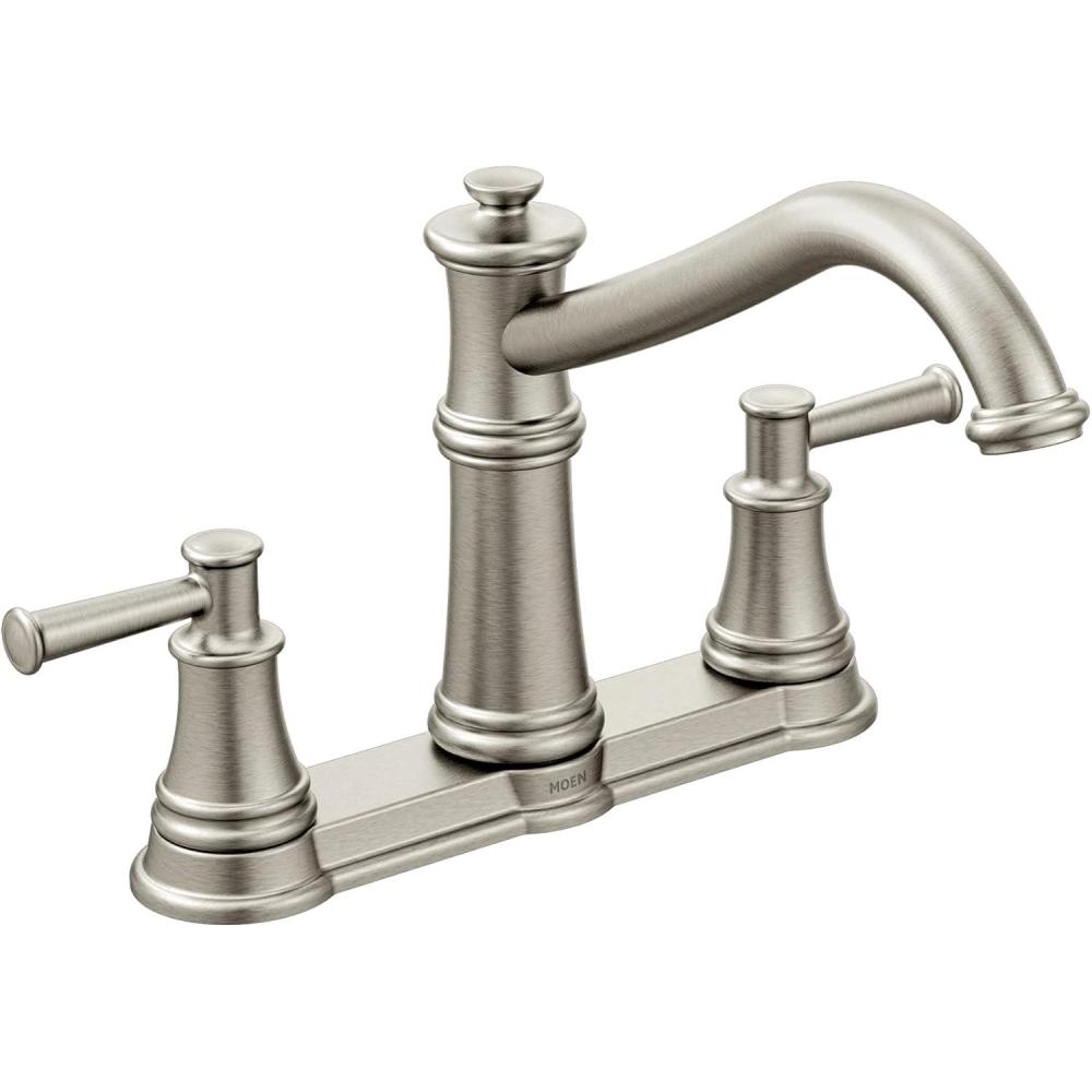 image:imageMoen 7250C Belfield Traditional Two Handle High Arc Kitchen Faucet ChromeStainless Steel