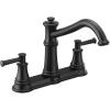 Moen 7250C Belfield Traditional Two Handle High Arc Kitchen Faucet, Chrome(Matte Black)