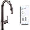 Moen Align Chrome One-Handle Modern Kitchen Pulldown Faucet with Reflex Docking System and Power Clean Spray Technology, 7565(Spot Resist Black Stainless)