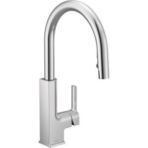 Moen S72308 STO One-Handle High Arc Pulldown Kitchen Faucet with Power Clean, Chrome(Chrome)