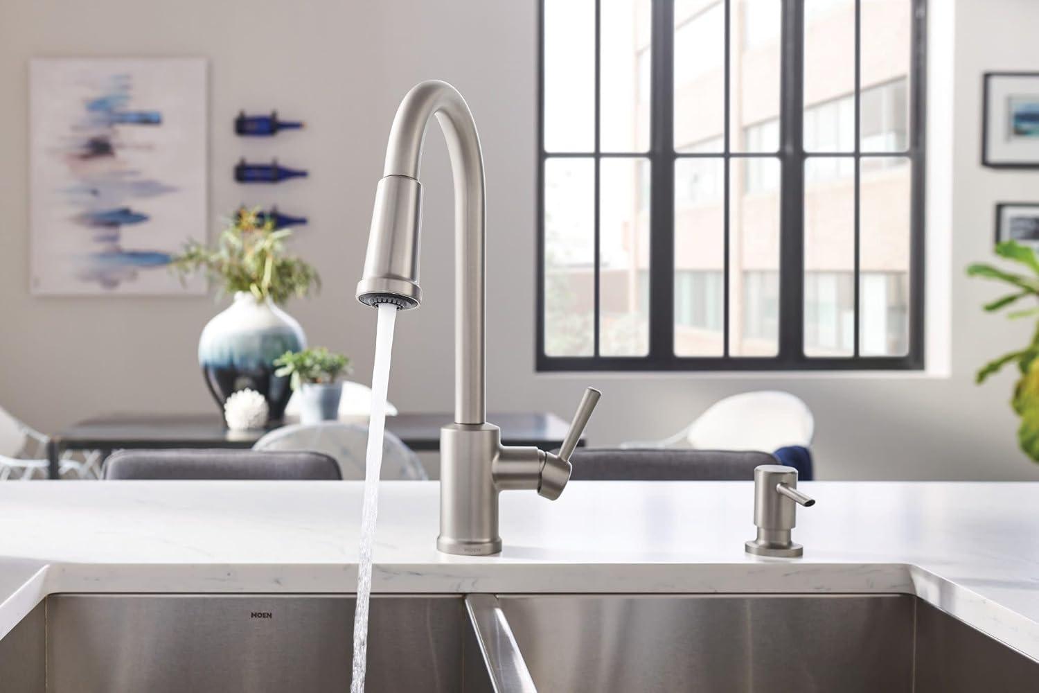 image:imageMoen 87090MSRS Indi 1 Handle PullDown Kitchen Faucet Spot Resistant Stainless Microban