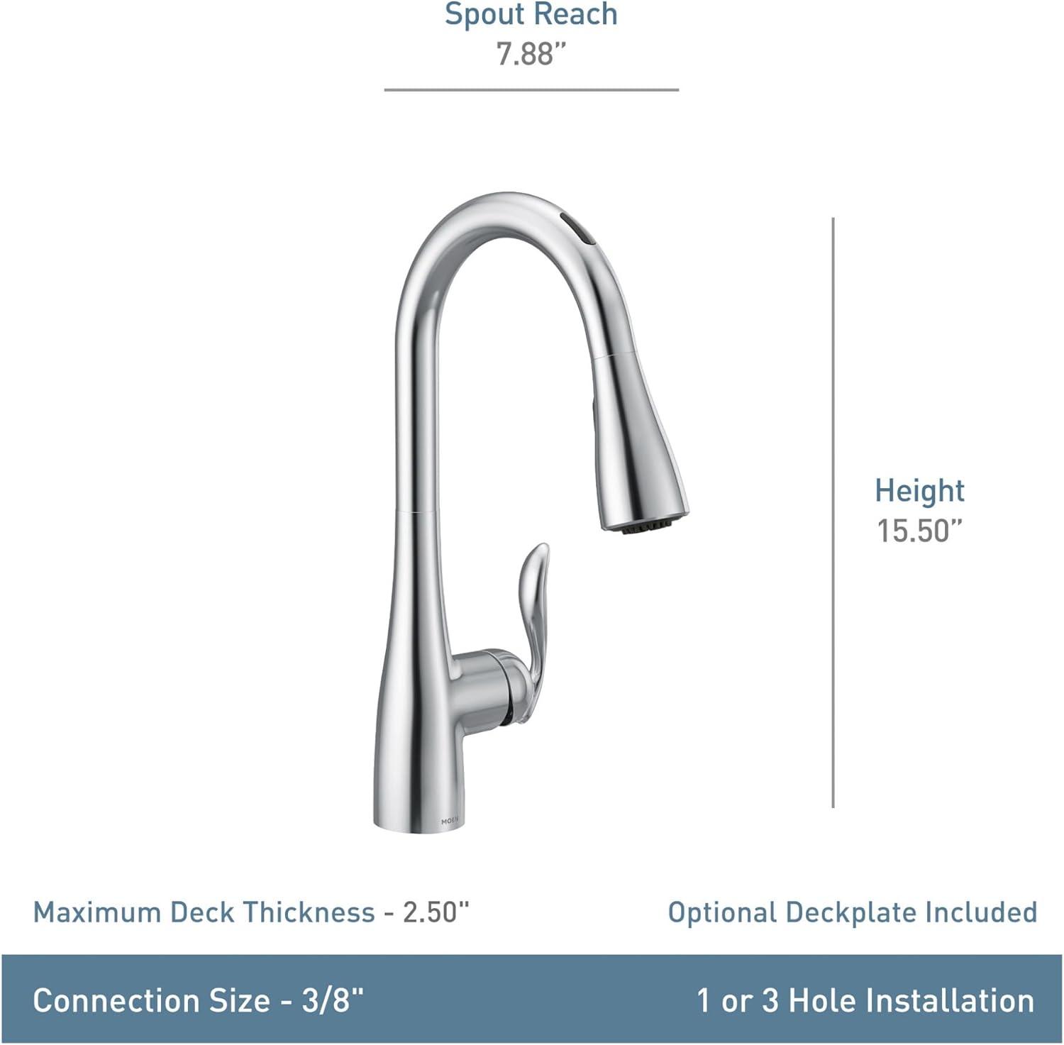 image:imageMoen Arbor Spot Resist Stainless Motionsense TwoSensor Touchless Kitchen Faucet Featuring Power Clean OneHandle Kitchen Sink Faucets with Pull Down Spray Head 7594ESRSOil Rubbed Bronze