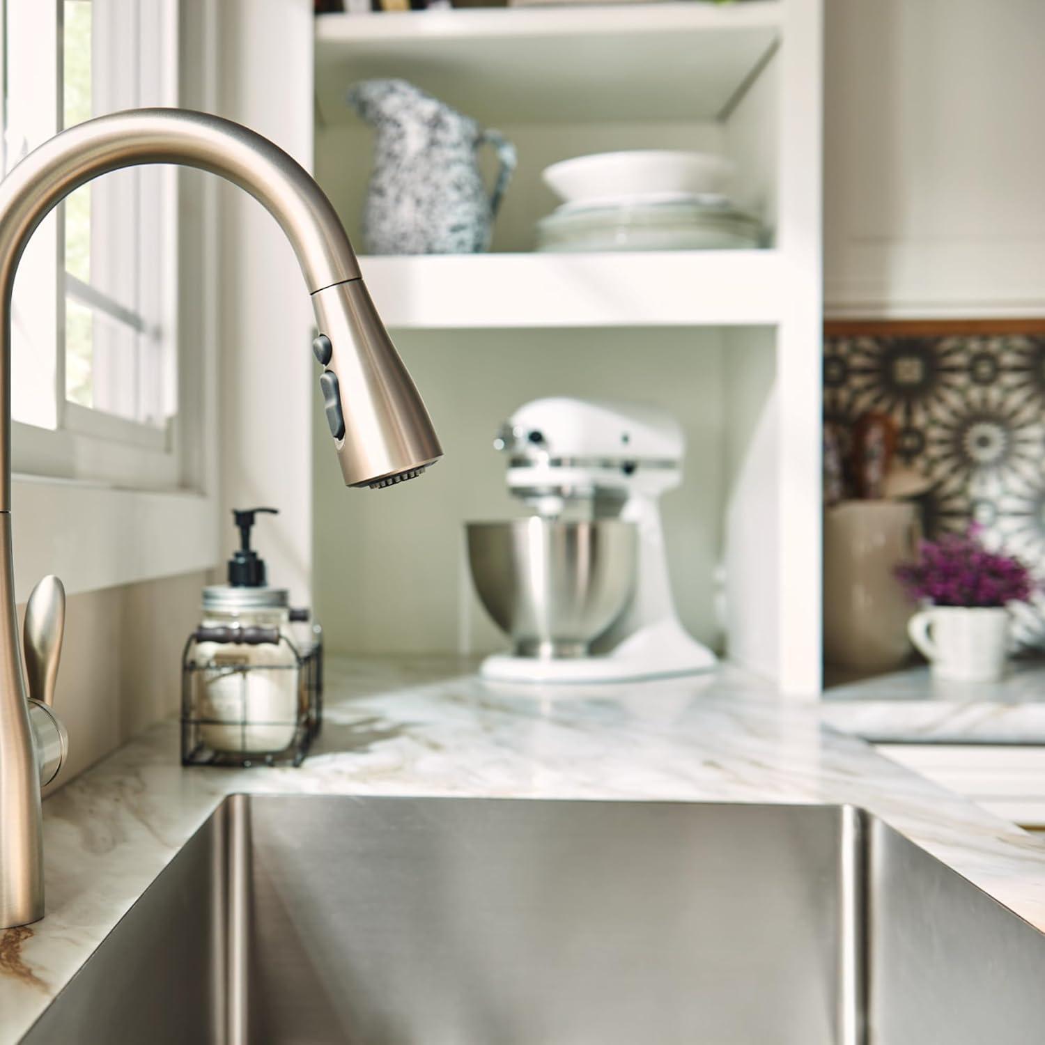 image:imageMoen Arbor Spot Resist Stainless Motionsense TwoSensor Touchless Kitchen Faucet Featuring Power Clean OneHandle Kitchen Sink Faucets with Pull Down Spray Head 7594ESRSStainless